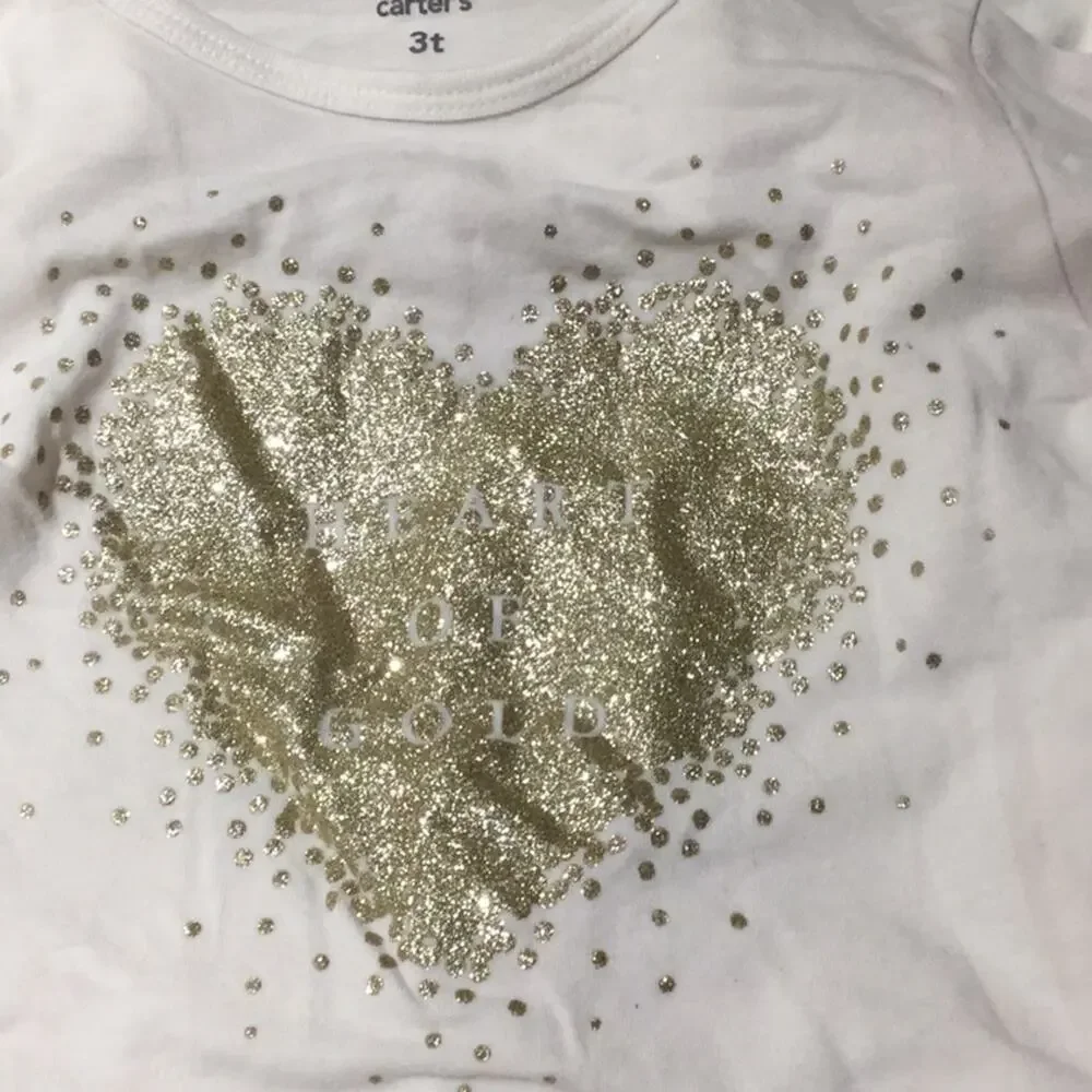 Carters 3t heart of gold cream gold set guc